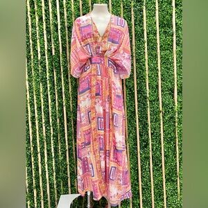 Beautiful Fitted Kimono Maxi Dress